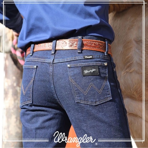 Wrangler Blue Straight Jeans Classic Style - Picture 4 of 12